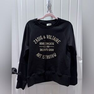 Zadig & Voltaire Black and champagne sweatshirt Large
